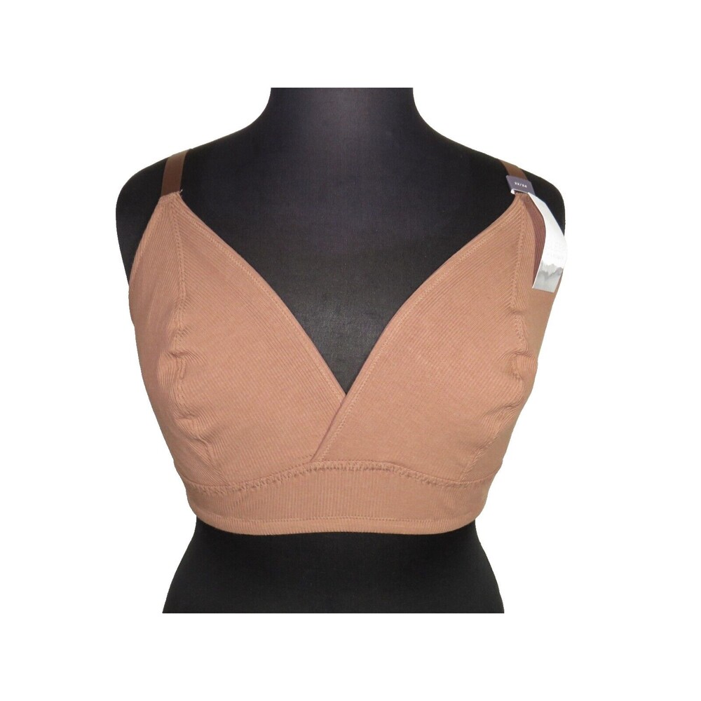 Lane Bryant Cacique Brown Ribbed Stretchy Pullover Bralette Plus Size 22-24